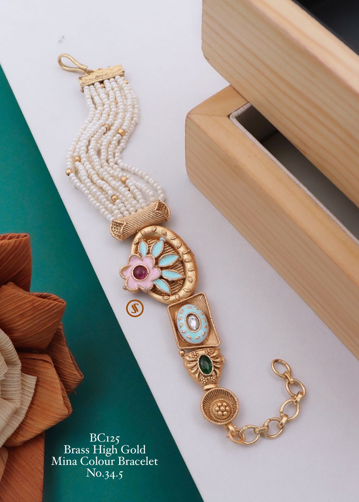 Wedding Wear Brass High Gold Mina Colour Bracelets
